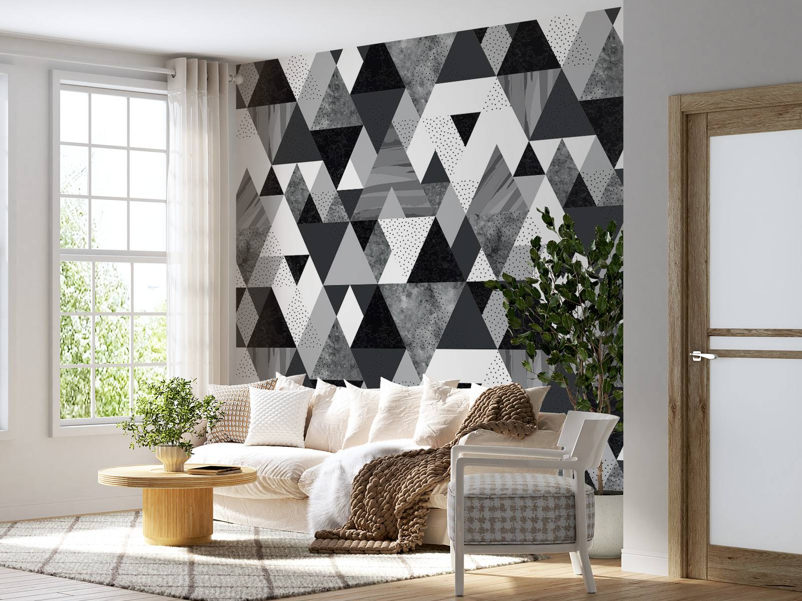 Black and white tile pattern