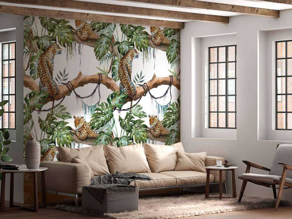 Watercolour leopards