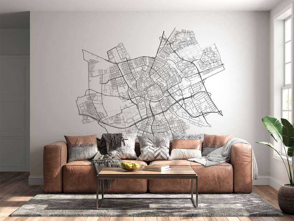 Map of Groningen, white