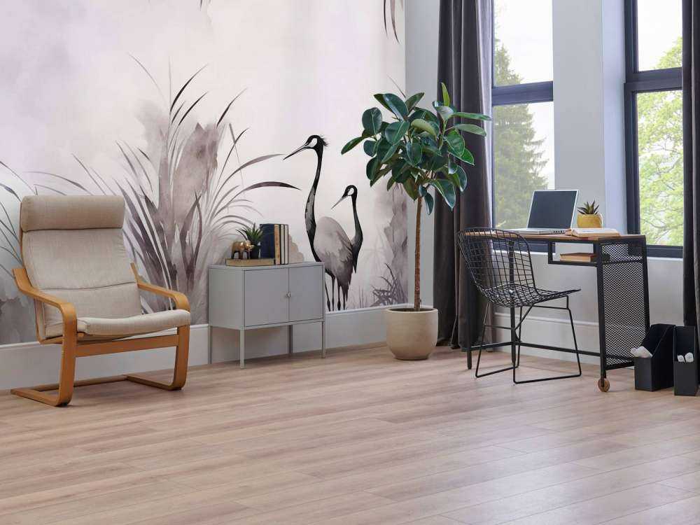 Cranes in Field White