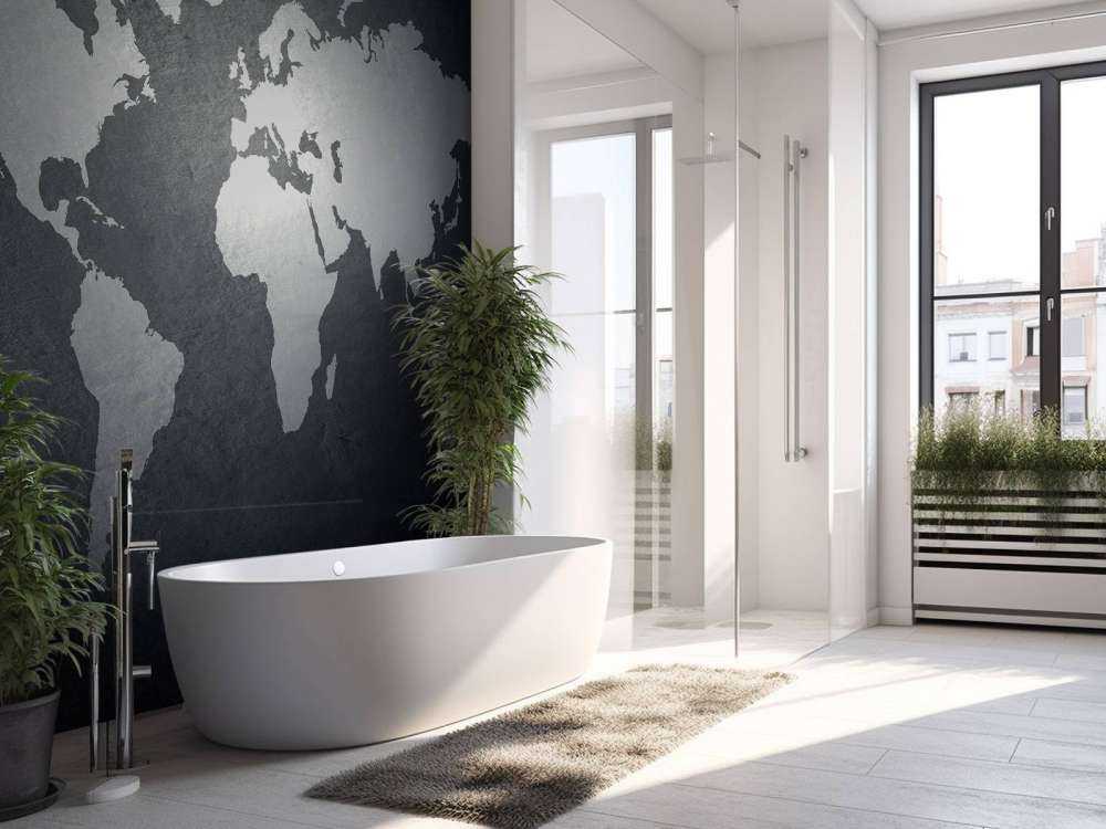 World map light grey