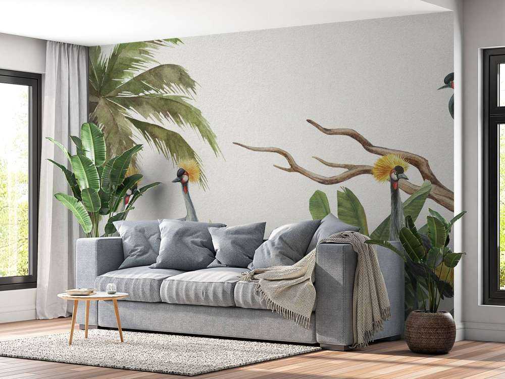 Jungle with cranes