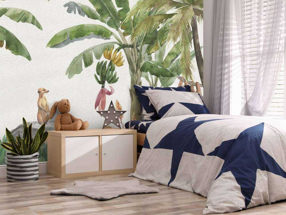 Jungle with colourful animals