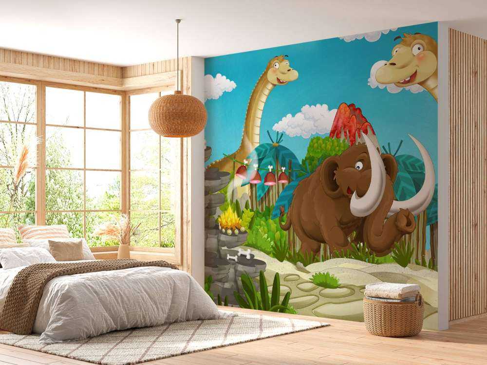 Dinosaur and a mammoth