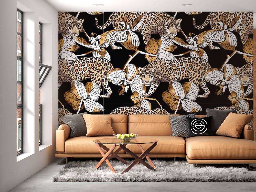 Jaguars between the orchids