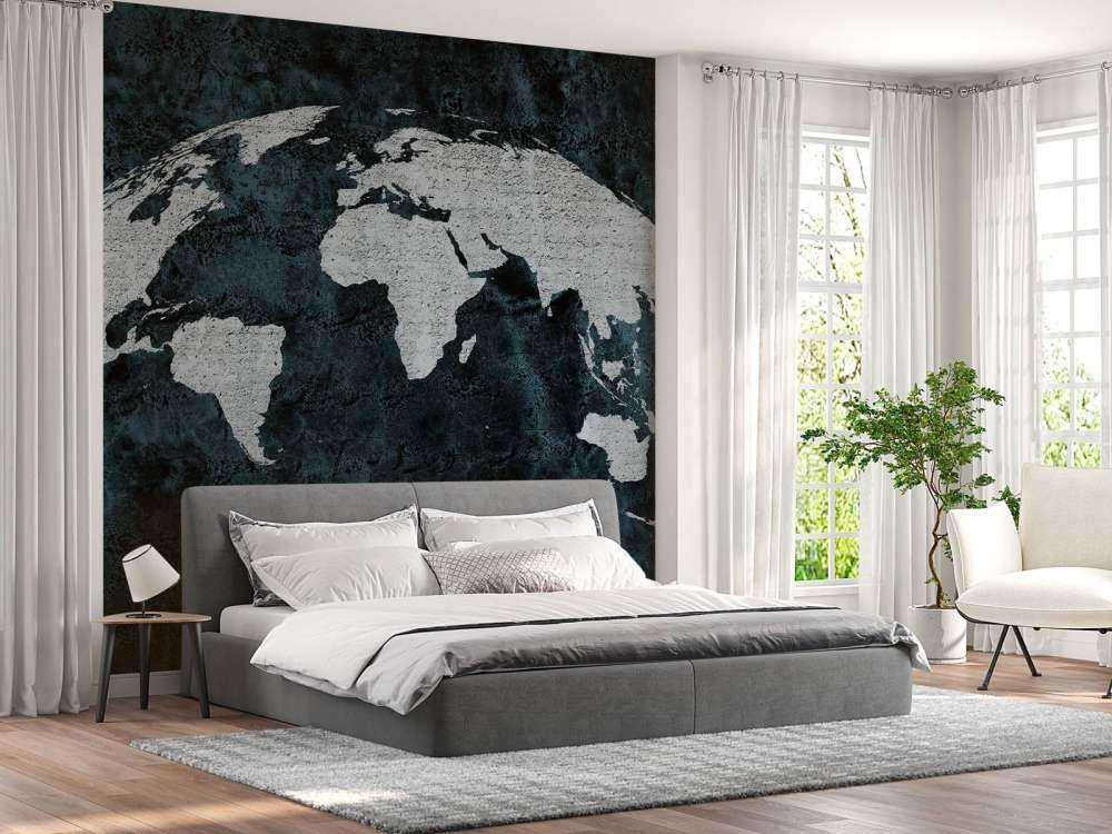 World map concrete structure