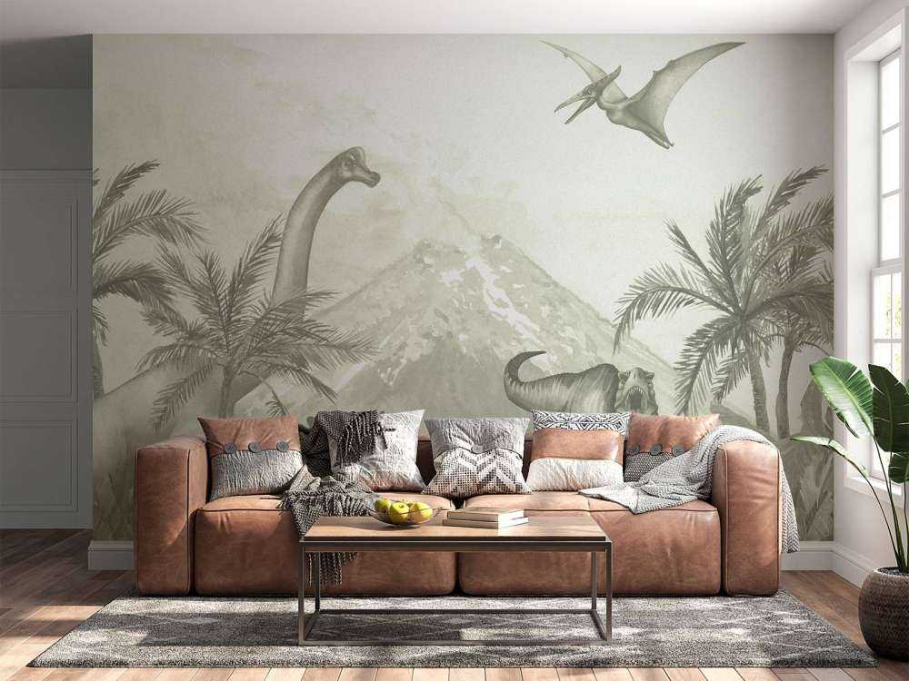 Various dinosaurs in green