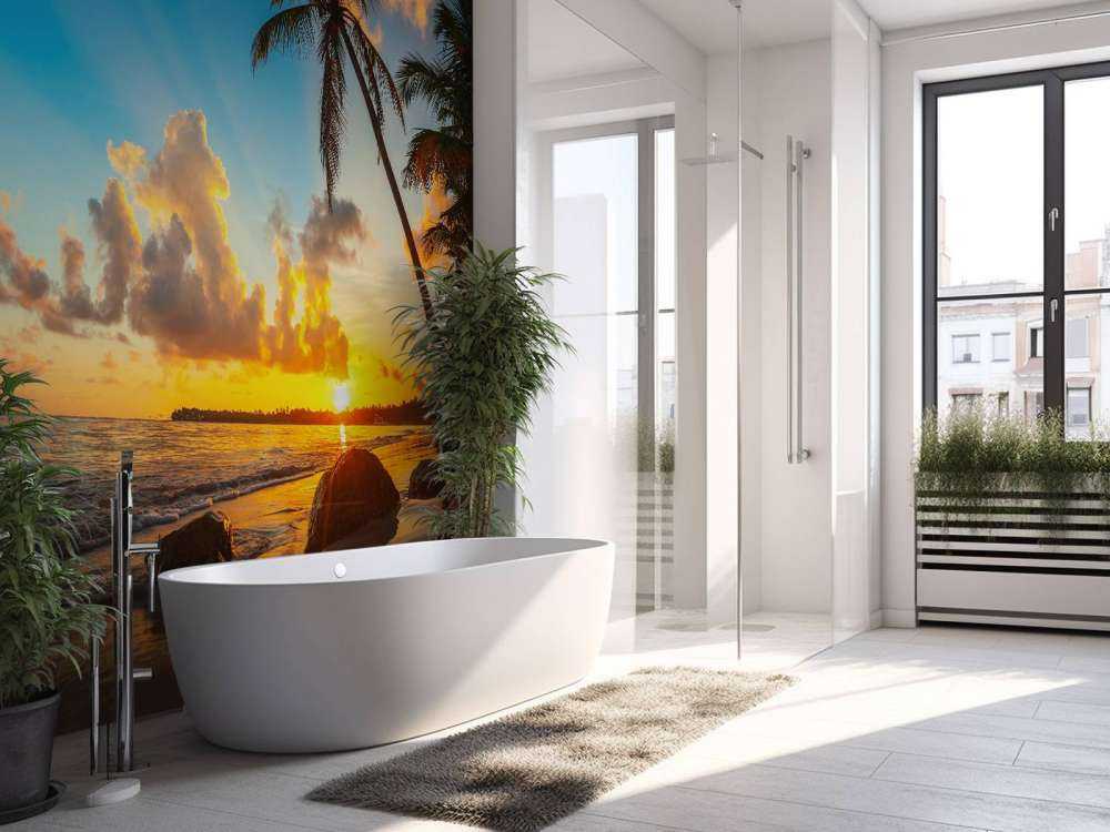 Sunset with palm trees