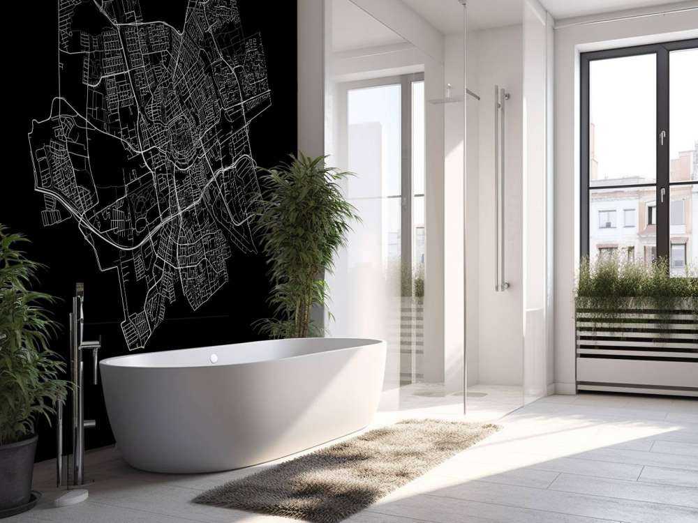 Map of Groningen, black