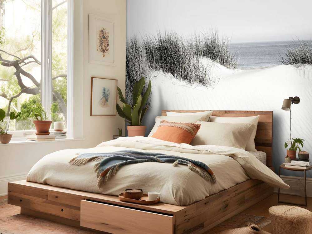 Dune passage to the beach black and white