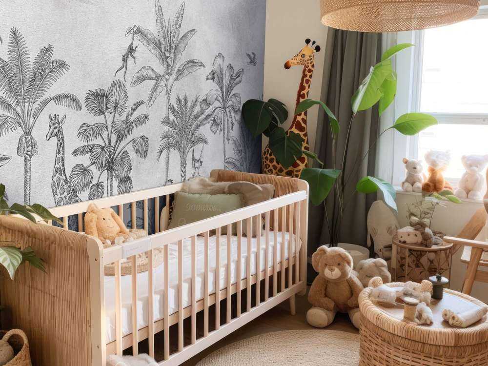 Tropical animal jungle gray