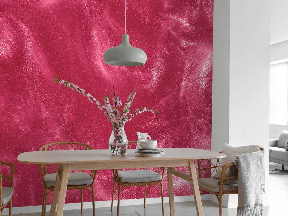 Pink glitter particles