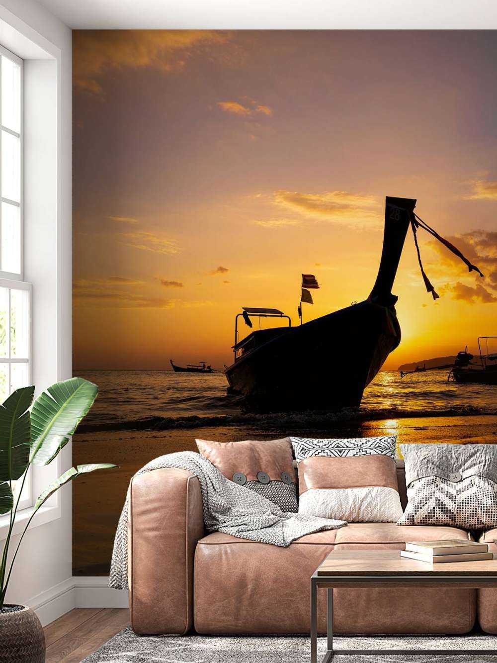 Traditional long tail boat
