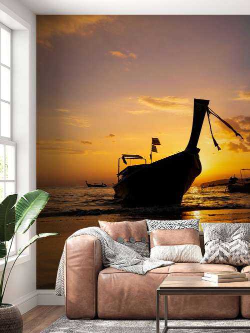 Traditional long tail boat