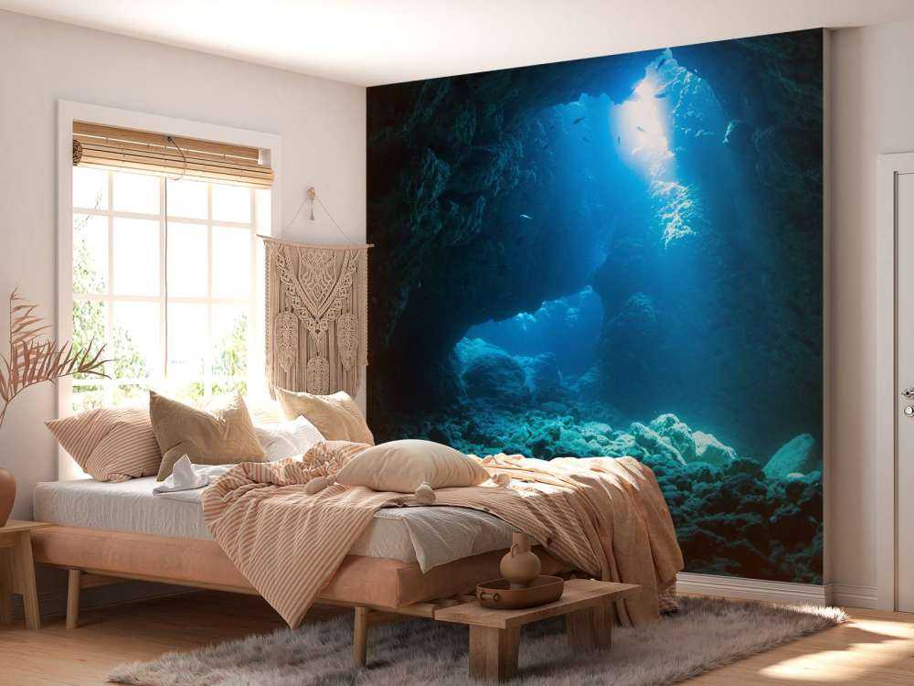 Dark cave in the ocean