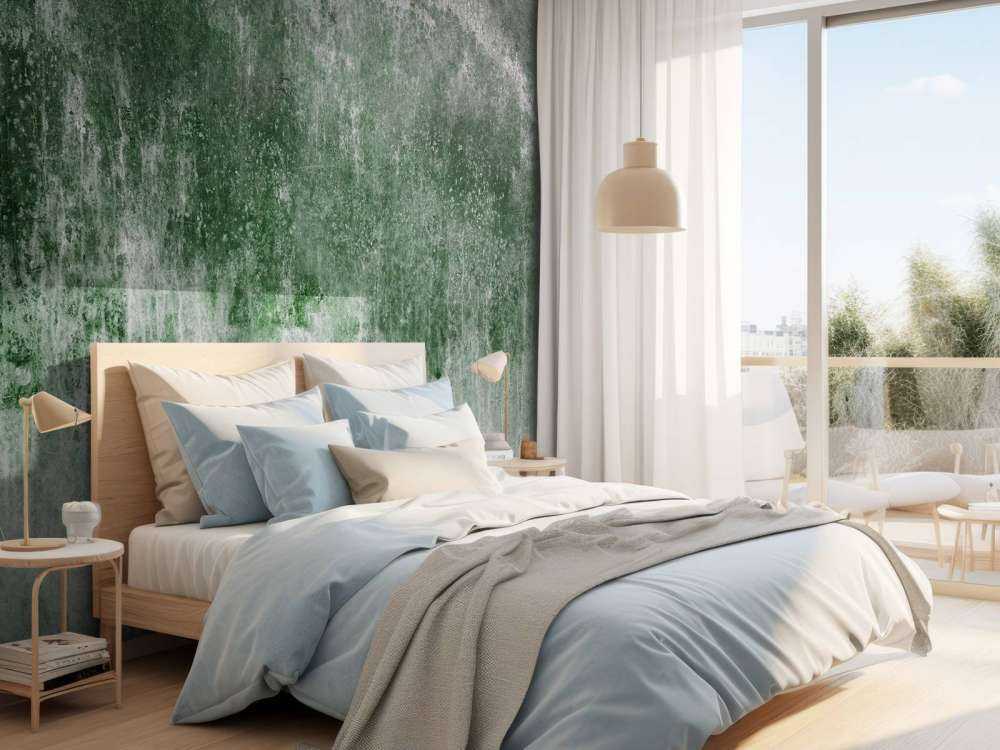 Old weathered green wall