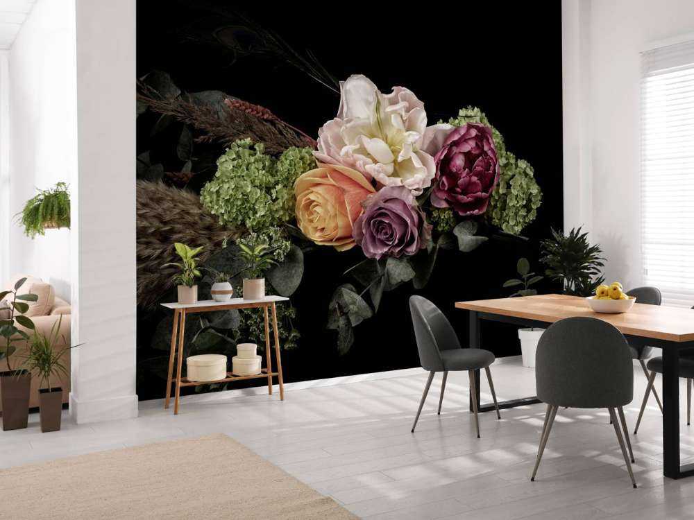 Peacock feather flower bouquet