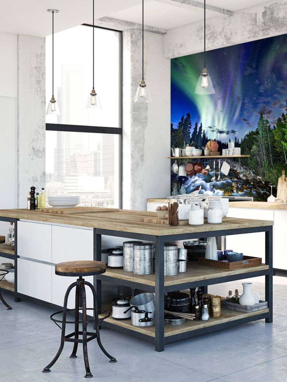 Brooklet during the northern lights