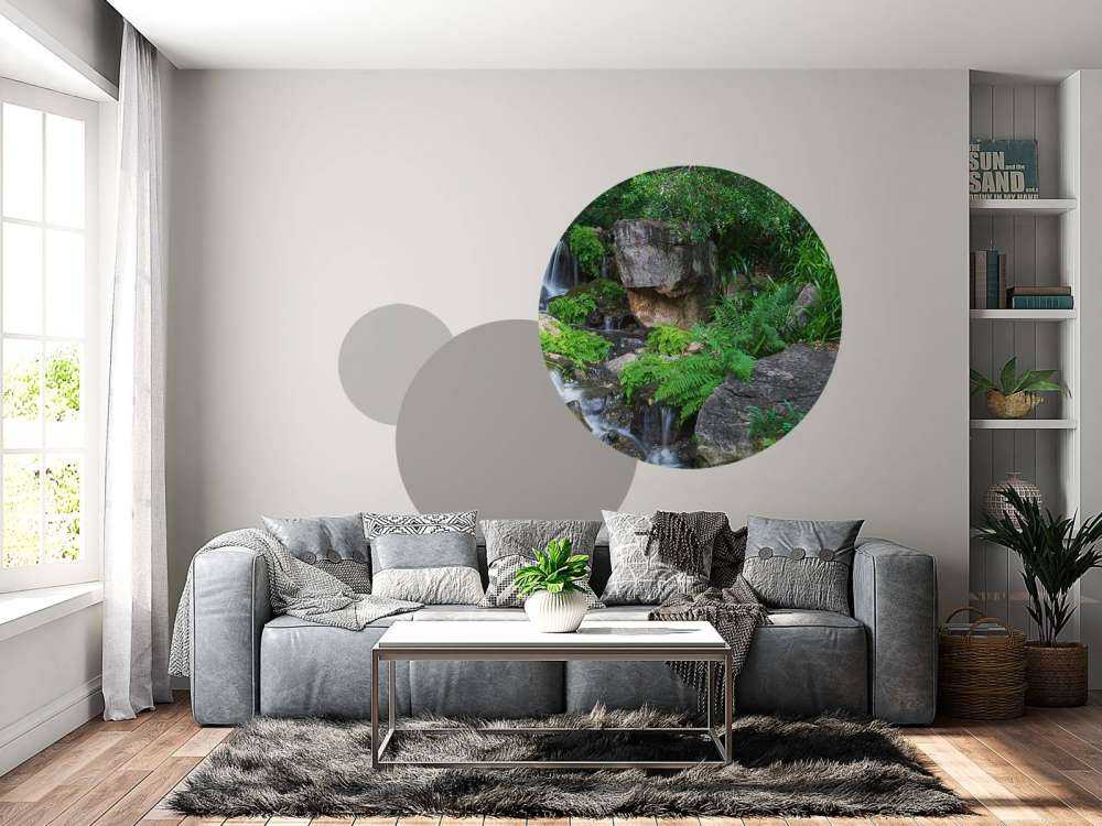 Waterfall with tropical plants