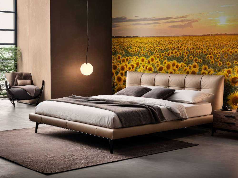 Sunflower field with sunset