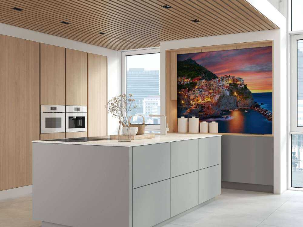 Italian town at sunset