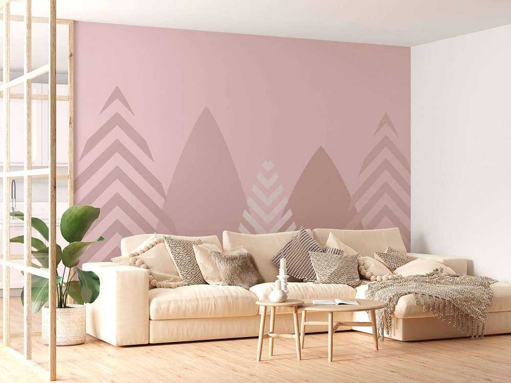 High mountains, pink