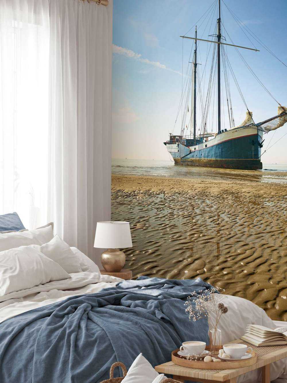 Ship on the mudflats