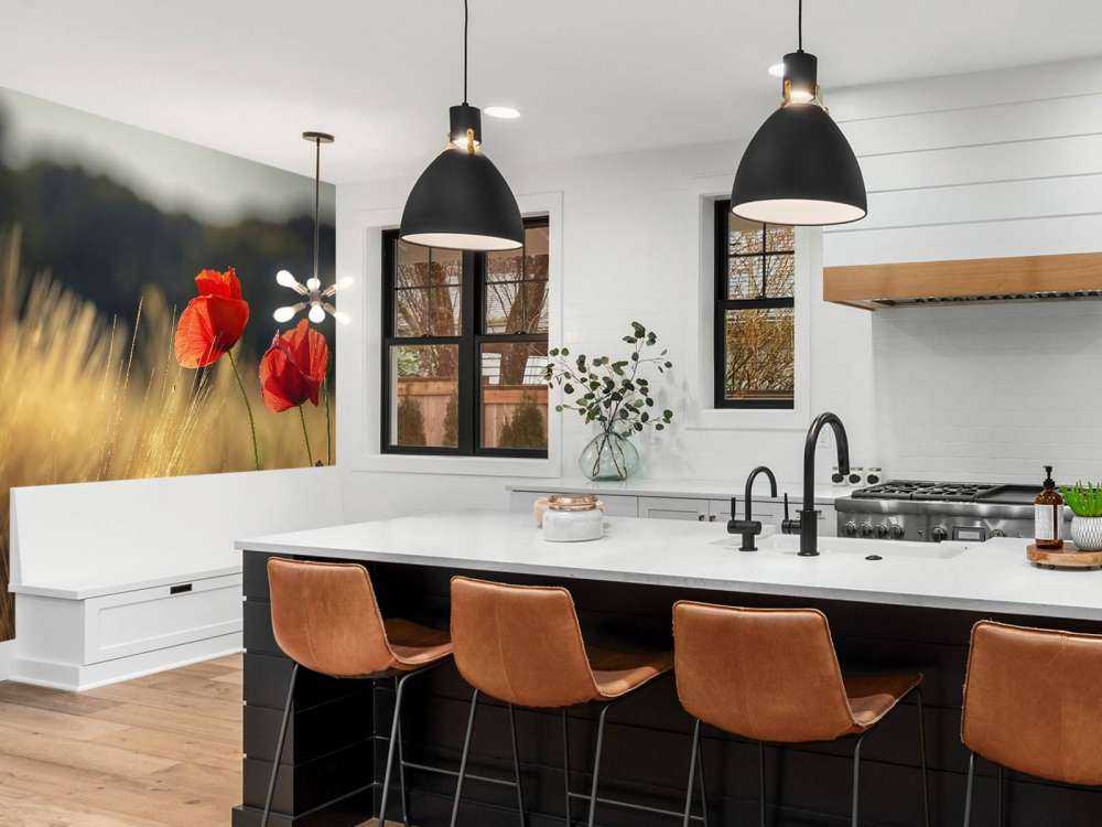 Poppies in a wheat field