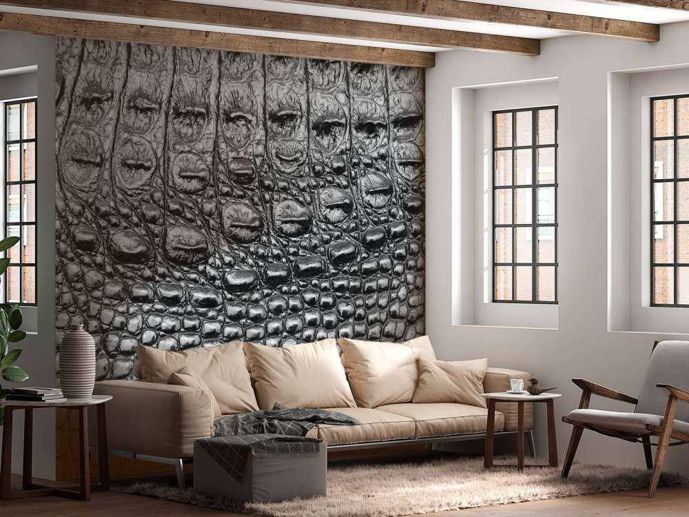 Black crocodile skin