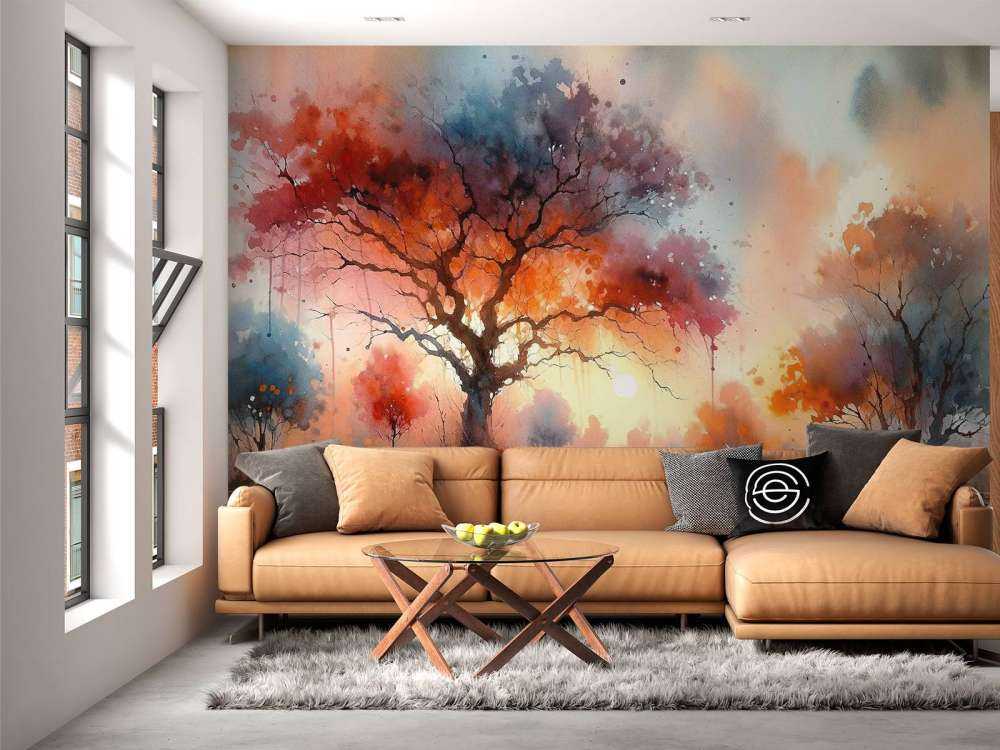 Autumn's Fiery Canopy at Dusk