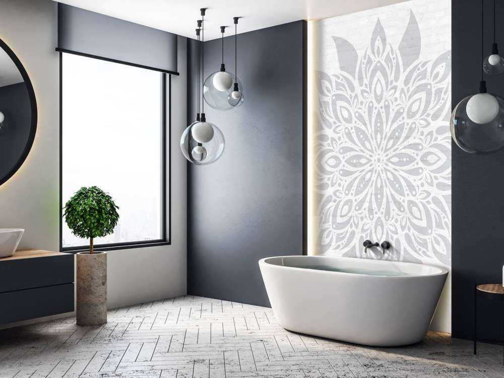 Soft gray Mandala Flower