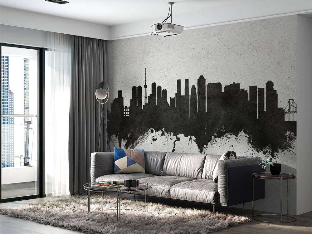 Watercolor skyline, Tokyo