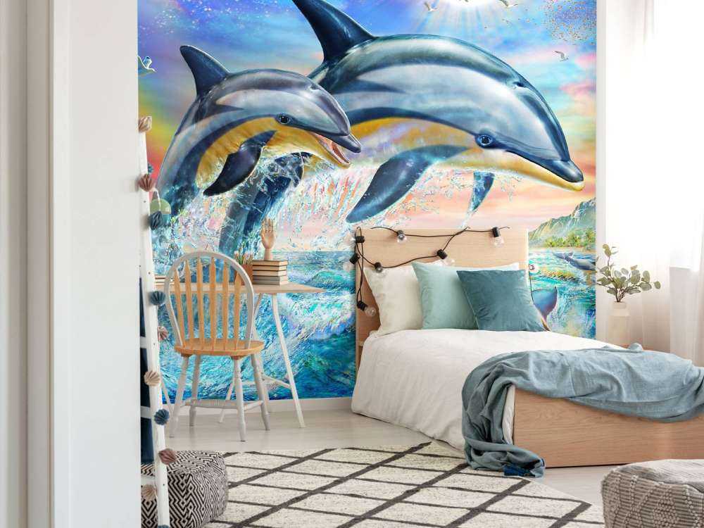 Frazer's Dolphin Mother And Baby