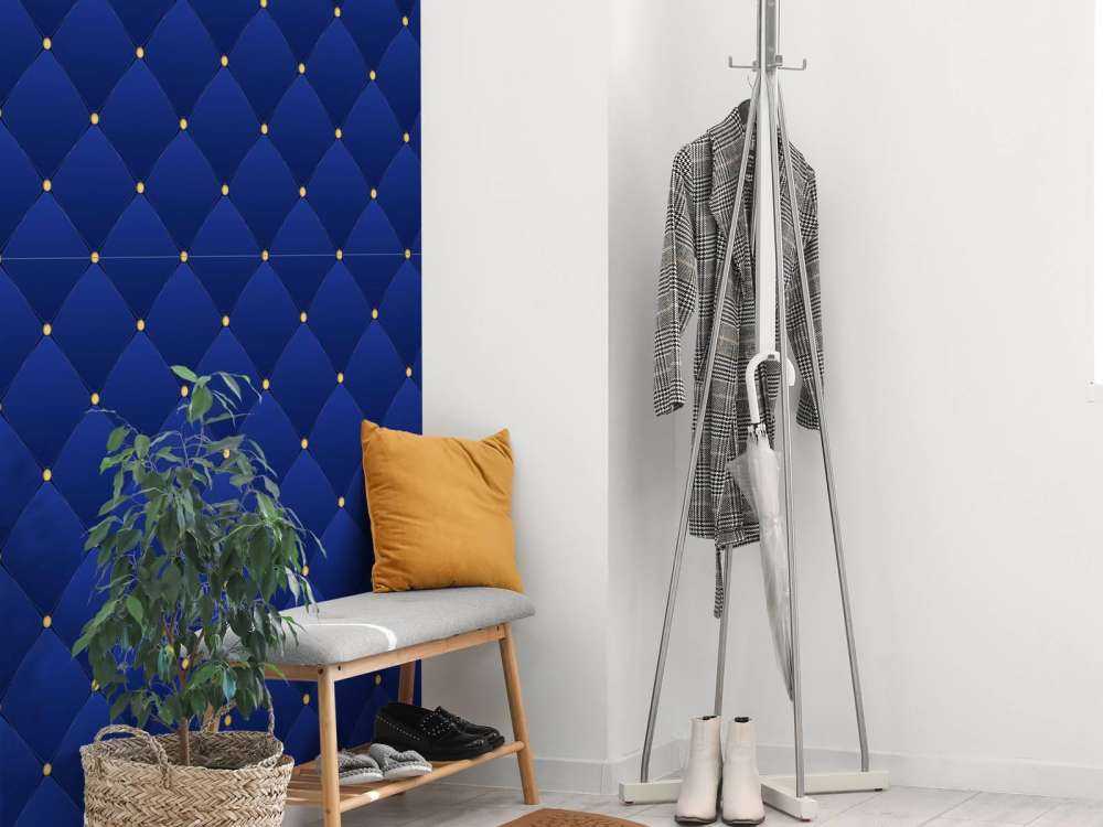 Dark blue chesterfield pattern