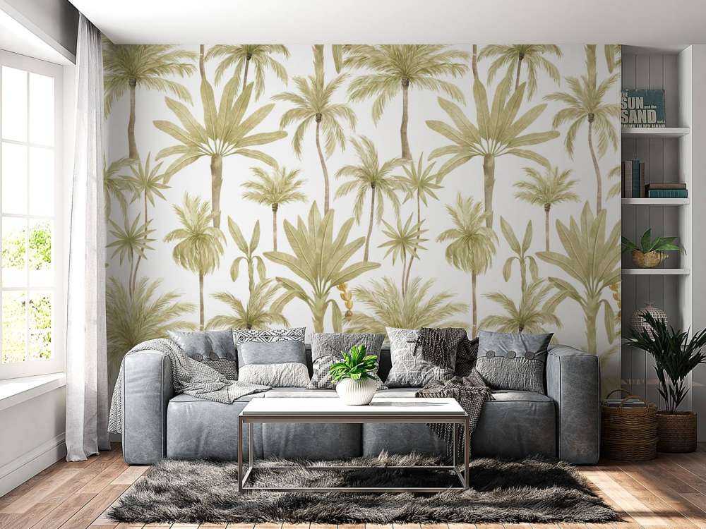 Tropical watercolour trees