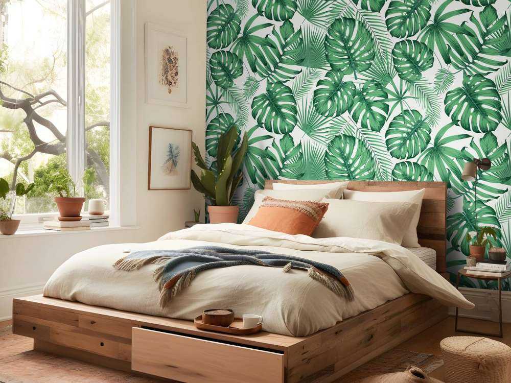 Tropical leaves, green