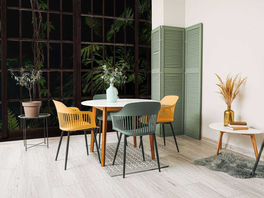 Botanical plants behind windows