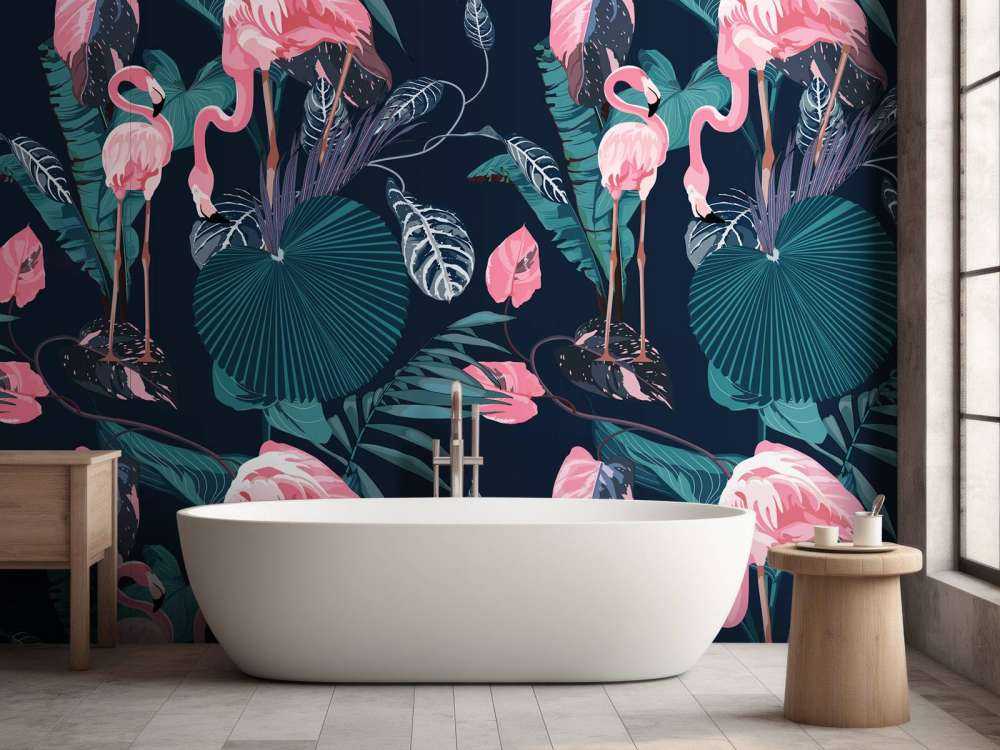 Wild pink flamingos