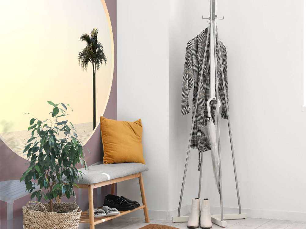 Pink wall with circle