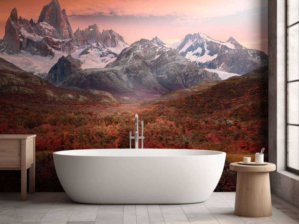 Autumn Lake Mountain Alps Wallpaper Mural Photo Wall Home Room