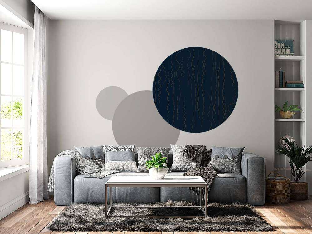 Organic lines grass midnight blue