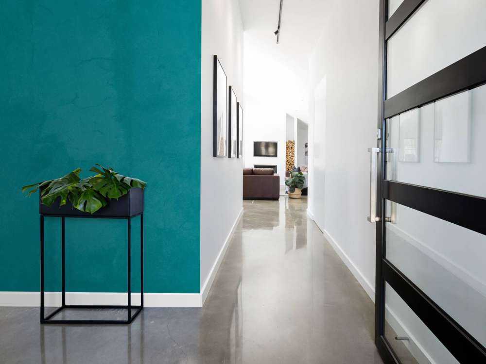 Police blue concrete