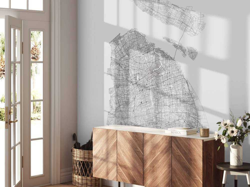 Plattegrond van Shanghai, wit 