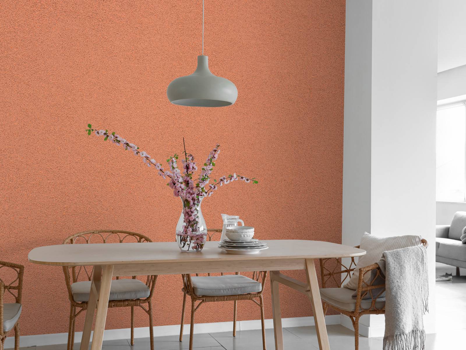 Terracotta concrete with light structure