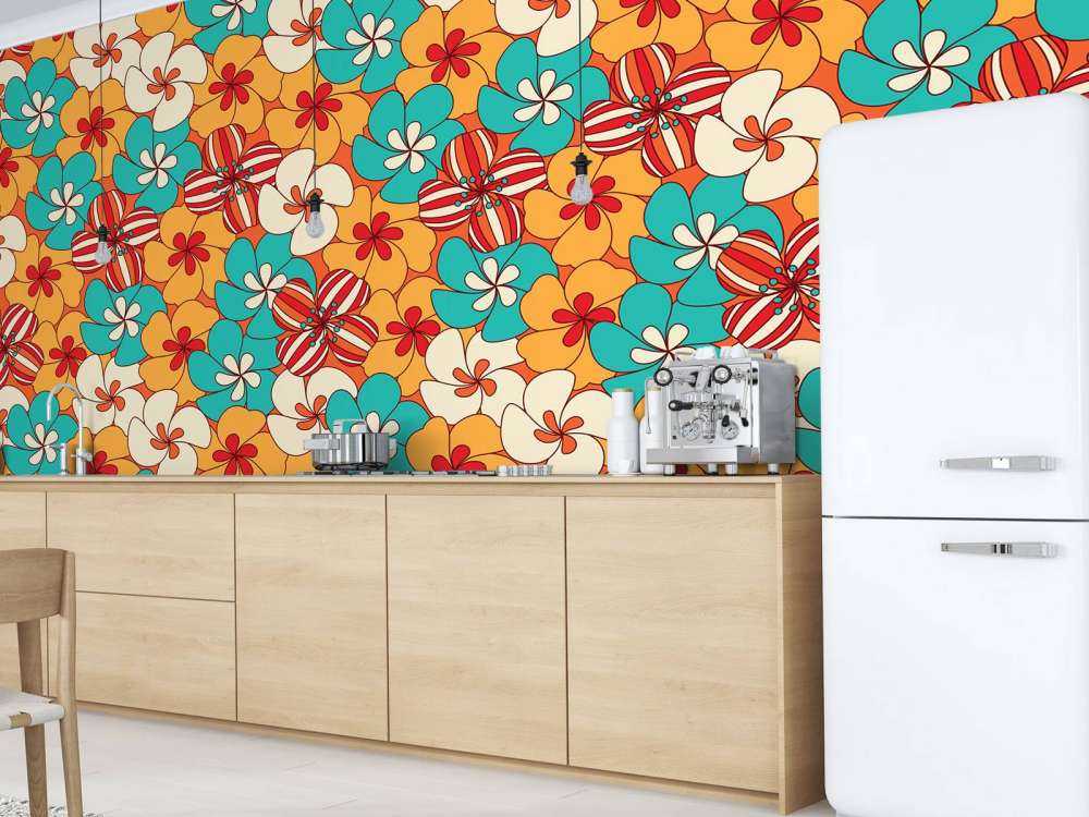 Colourful vintage flowers