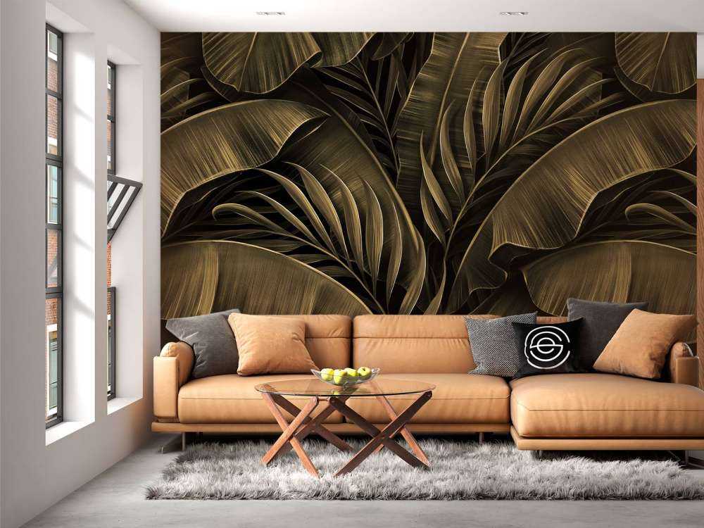 Banana and palm leaves