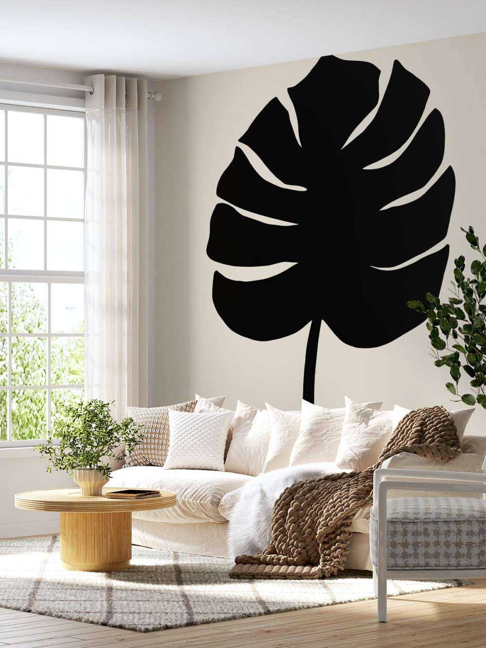 Monstera Leaf Black
