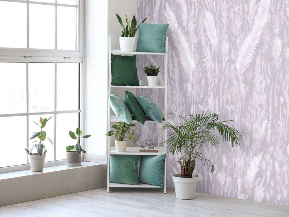 Wall of field grasses - purple