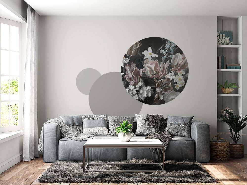 Bouquet with orange peonies