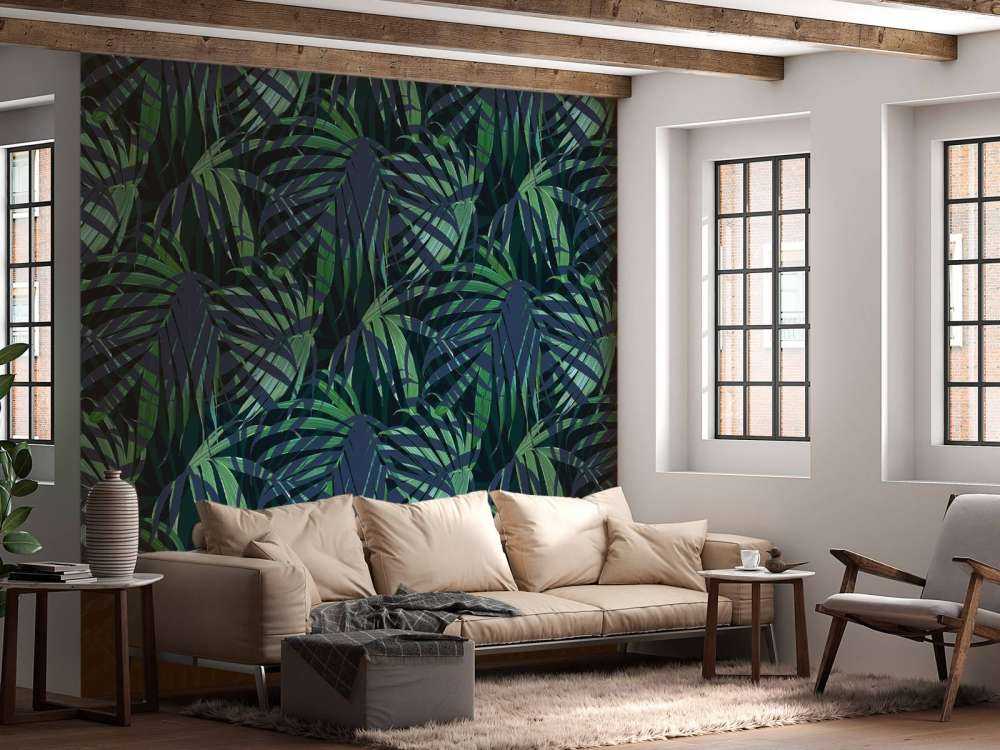 Green palm leaves